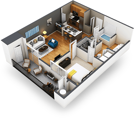3D-визуализация квартиры в современном стиле
